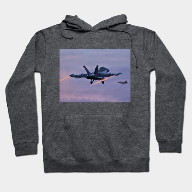 Navy Super Hornets at dusk Hoodie by acefox1